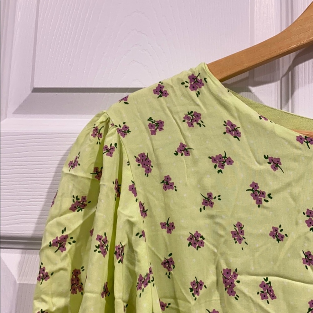NEW • Faithfull • Florence Mini Dress Lime Green 8 - Picture 7 of 7